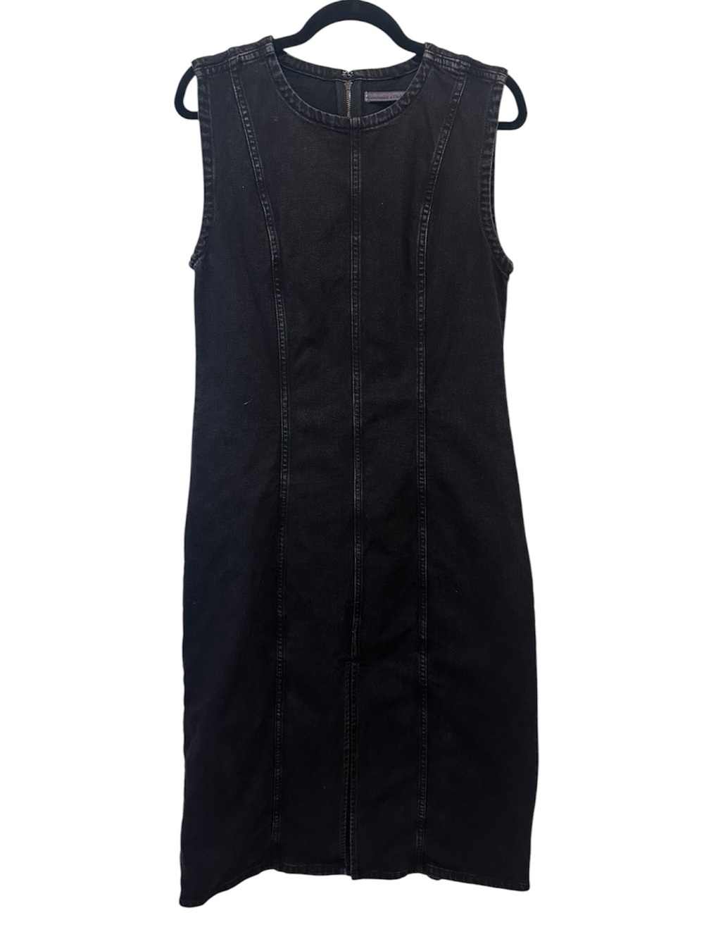 Abercrombie & Fitch Shell Denim Midi Dress Washed Black Sleeveless Women’s L